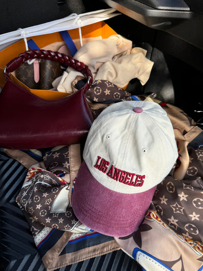 LOS ANGELES Embroidered Burgundy Cap