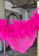 DAPHNE Sheer Mesh Feathered Top