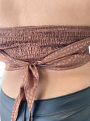 COCO Mocha Leopard Satin Bandana Top