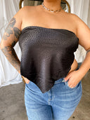 COCO Black Leopard Satin Bandana Top