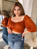 VIDA Bronze Satin Top with Back Tie Detail