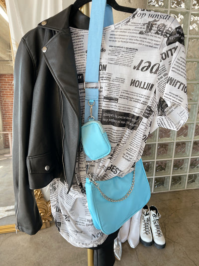 RORIE Blue Nylon Crossbody Bag
