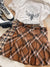 CANDICE Brown Plaid Skirt