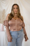 QUINN Rose Gold top with sleeves